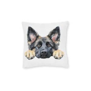 Dogs 18 Square Pillow Pink Back