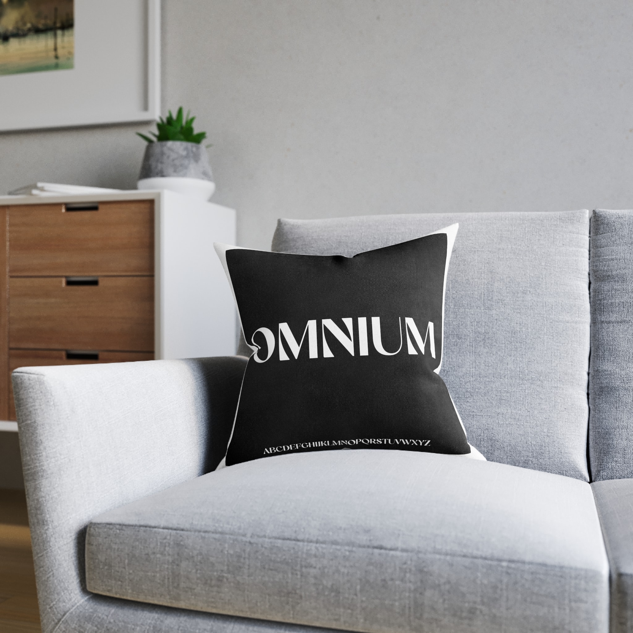 Omnium Square Pillow Pink Back - Image 8