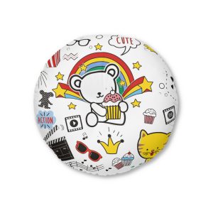 Cute Bear Tufted Floor Pillow Round
