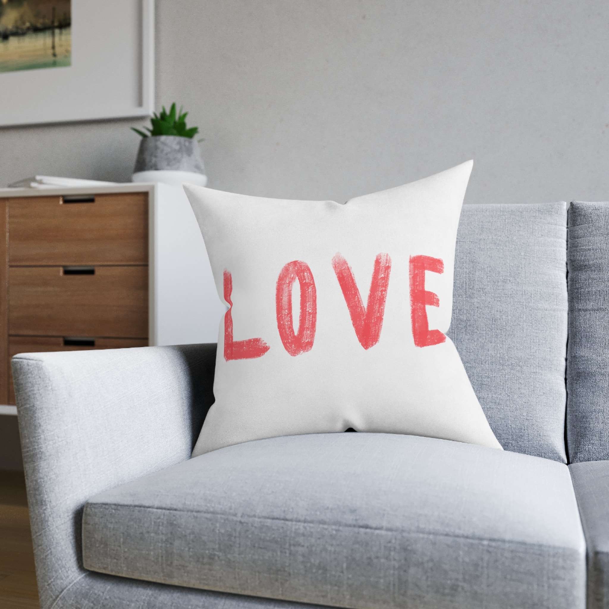 Love 5 Square Pillow Pink Back - Image 12