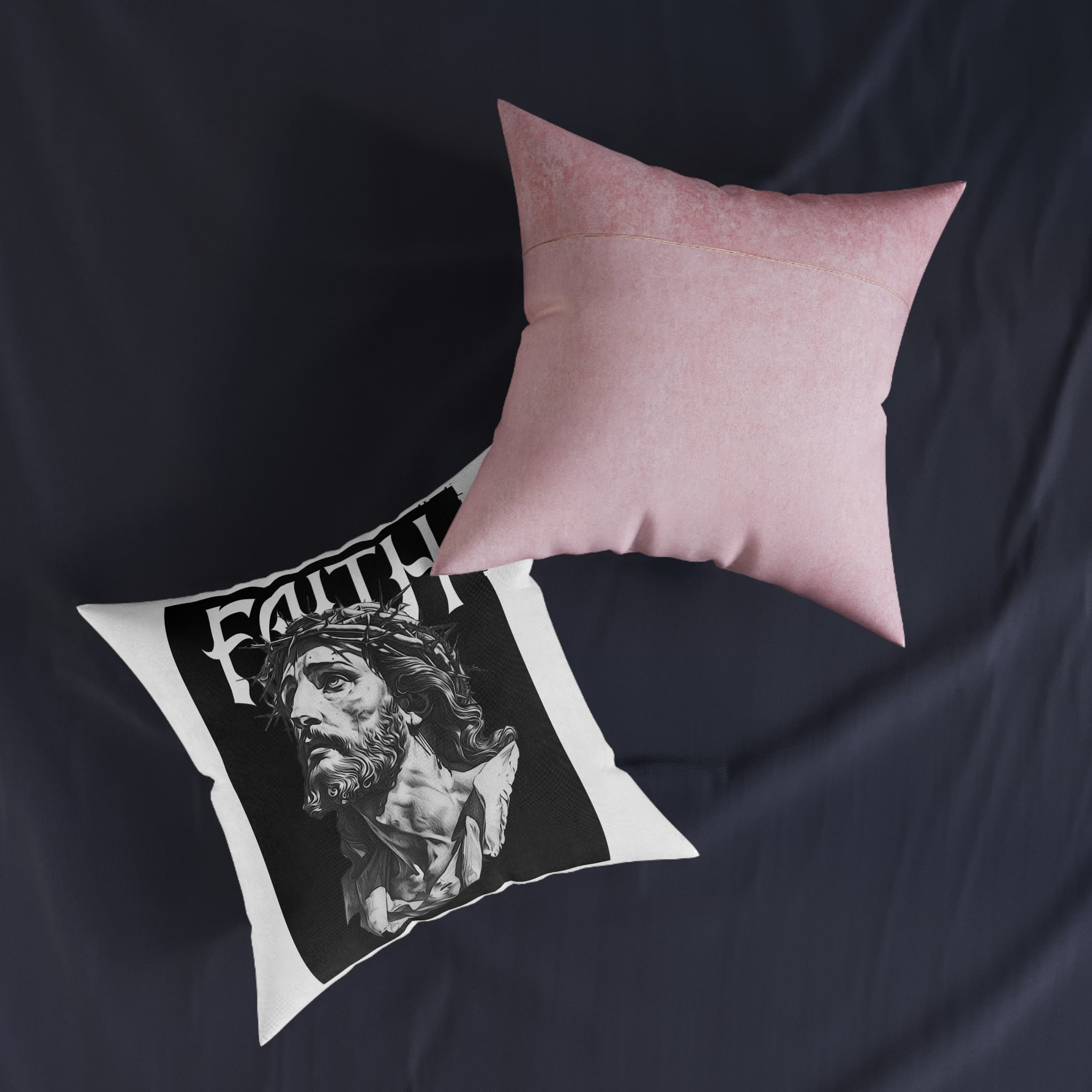 Streetwear Design Tshirt Brutalism Urban Street Style Streetwear Clothing Design Print Copia Square Pillow Pink Back - Image 11