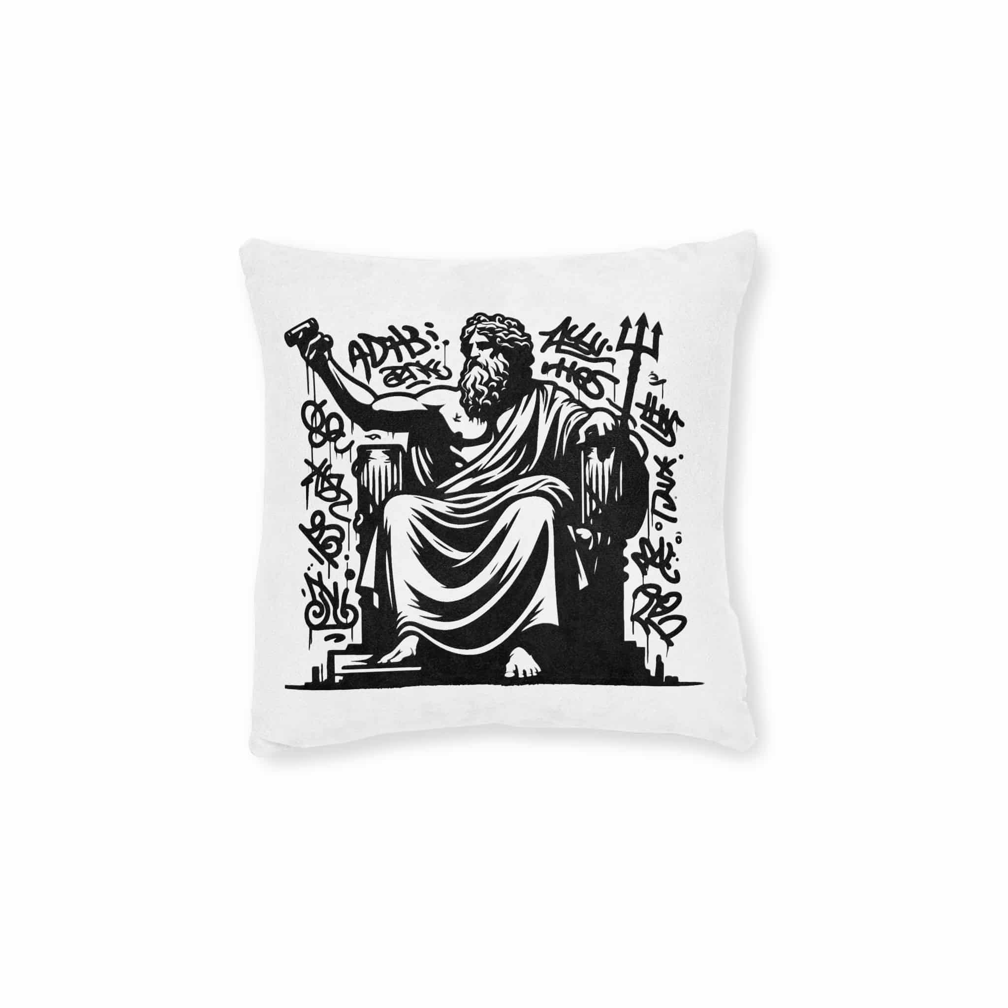 Zeus Deity Mythology Square Pillow Pink Back