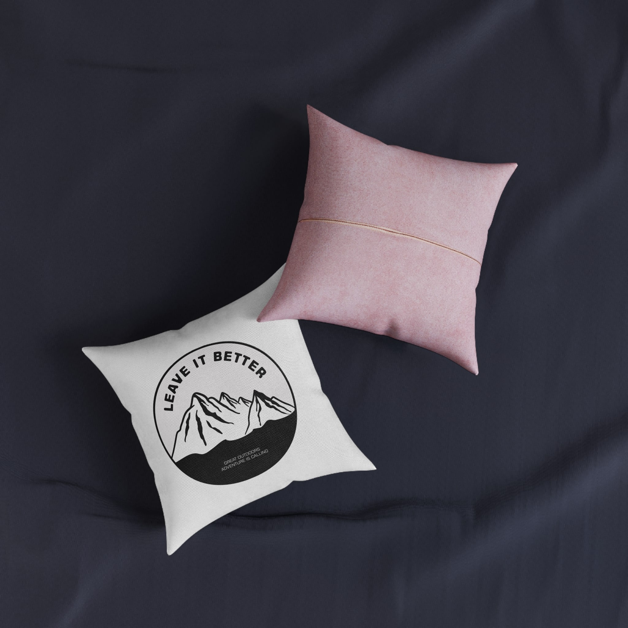 Leave It Better Square Pillow Pink Back - Image 3