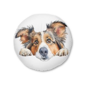 Dogs 3 Tufted Floor Pillow Round
