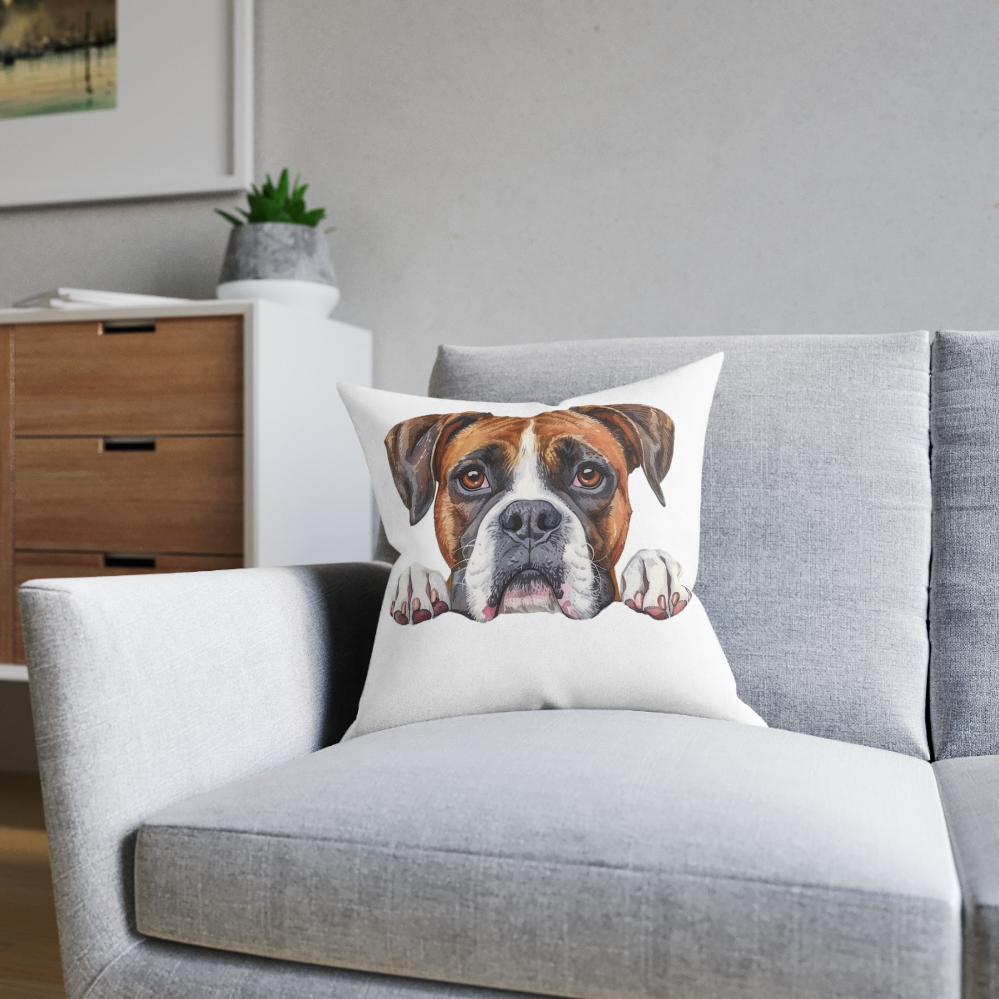 Dogs 27 Square Pillow Pink Back - Image 8