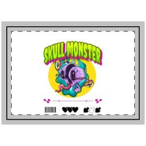 Skull Monster Copia Throw Pillow