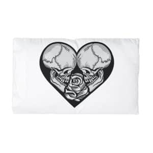 Gothic Sign With Skull Heart Grunge Vintage Design T Shirts Microfiber Pillowcase