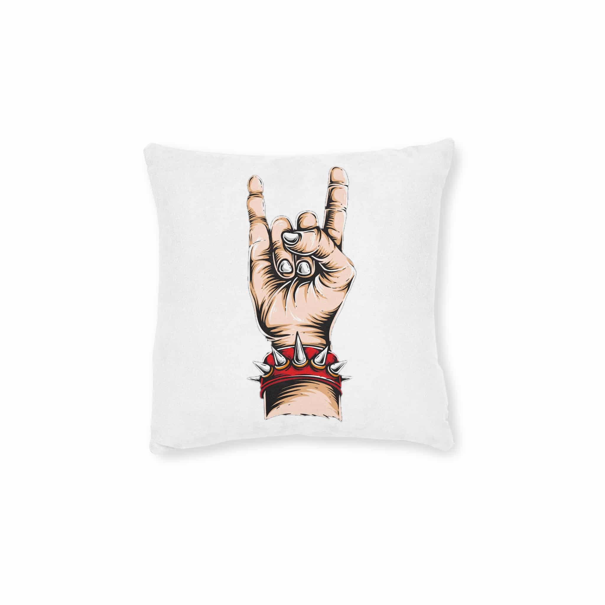 Rock 2 Square Pillow Pink Back