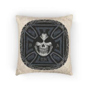 Gothic Sign With Skull Grunge Vintage Design T Shirts Woven Pillow