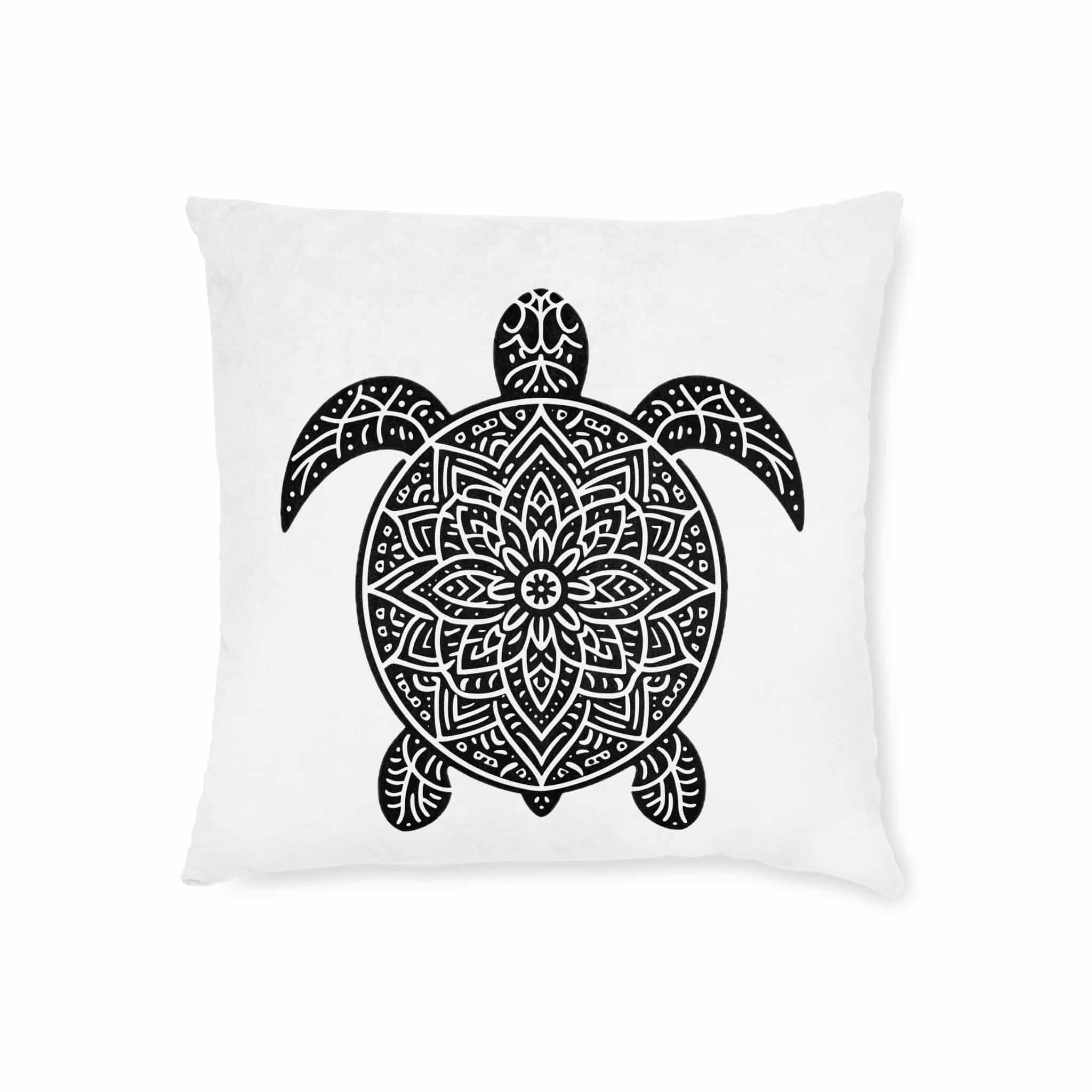 Turtle Copia Square Pillow Pink Back - Image 5