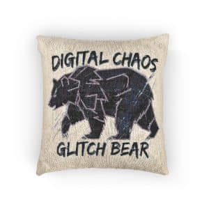 Bear Wearing Jacket (1) Woven Pillow