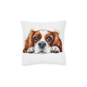 Dogs 10 Square Pillow Pink Back