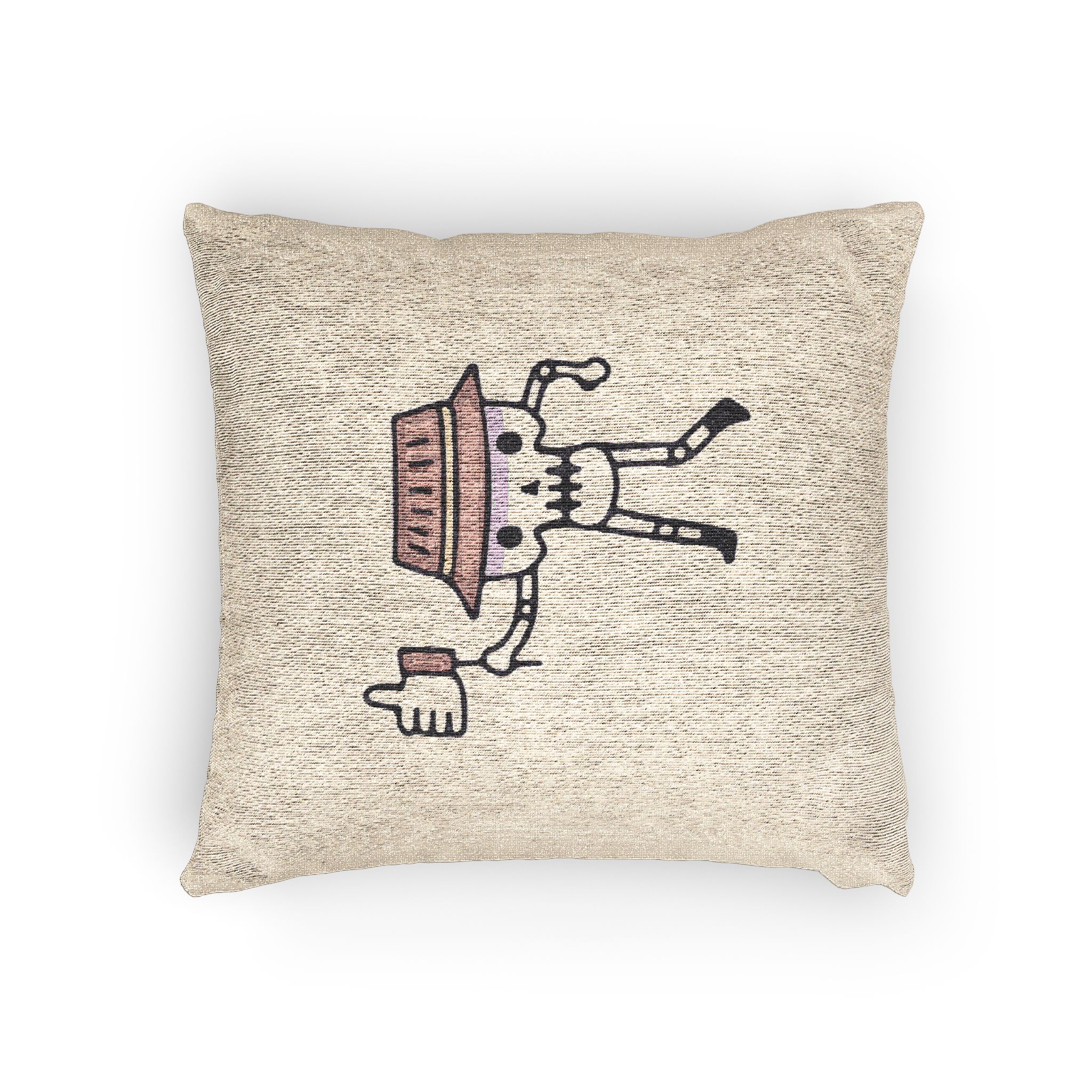 Cool Skull Wearing Bucket Hat Holding Like Button Illustration T Shirt Sticker Woven Pillow - Image 4