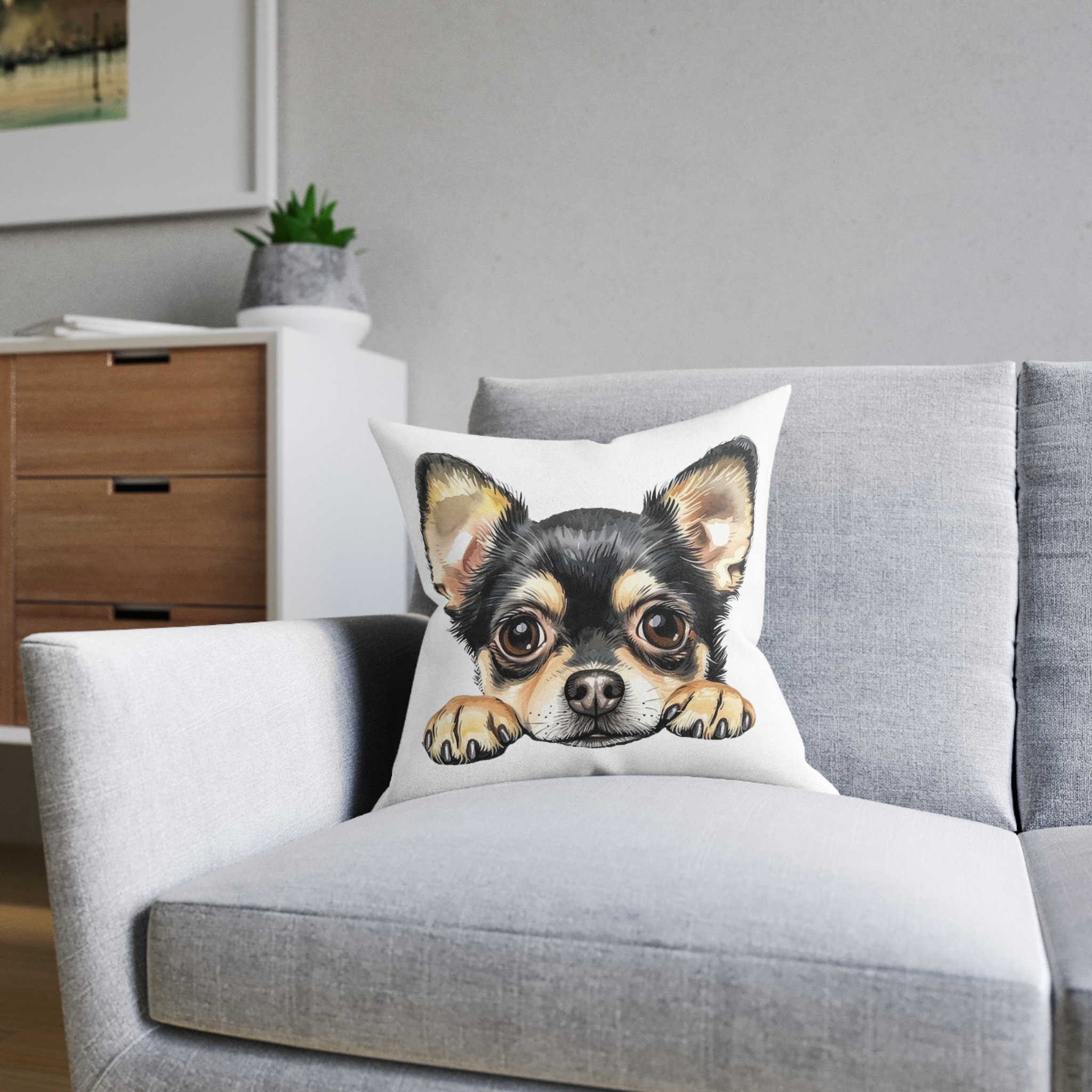 Dogs 30 Square Pillow Pink Back - Image 8