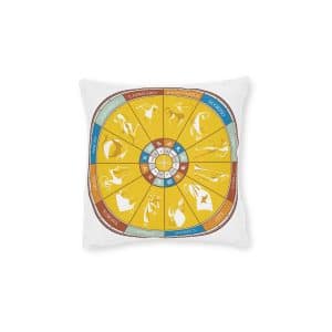 Zodiac Signs Square Pillow Pink Back