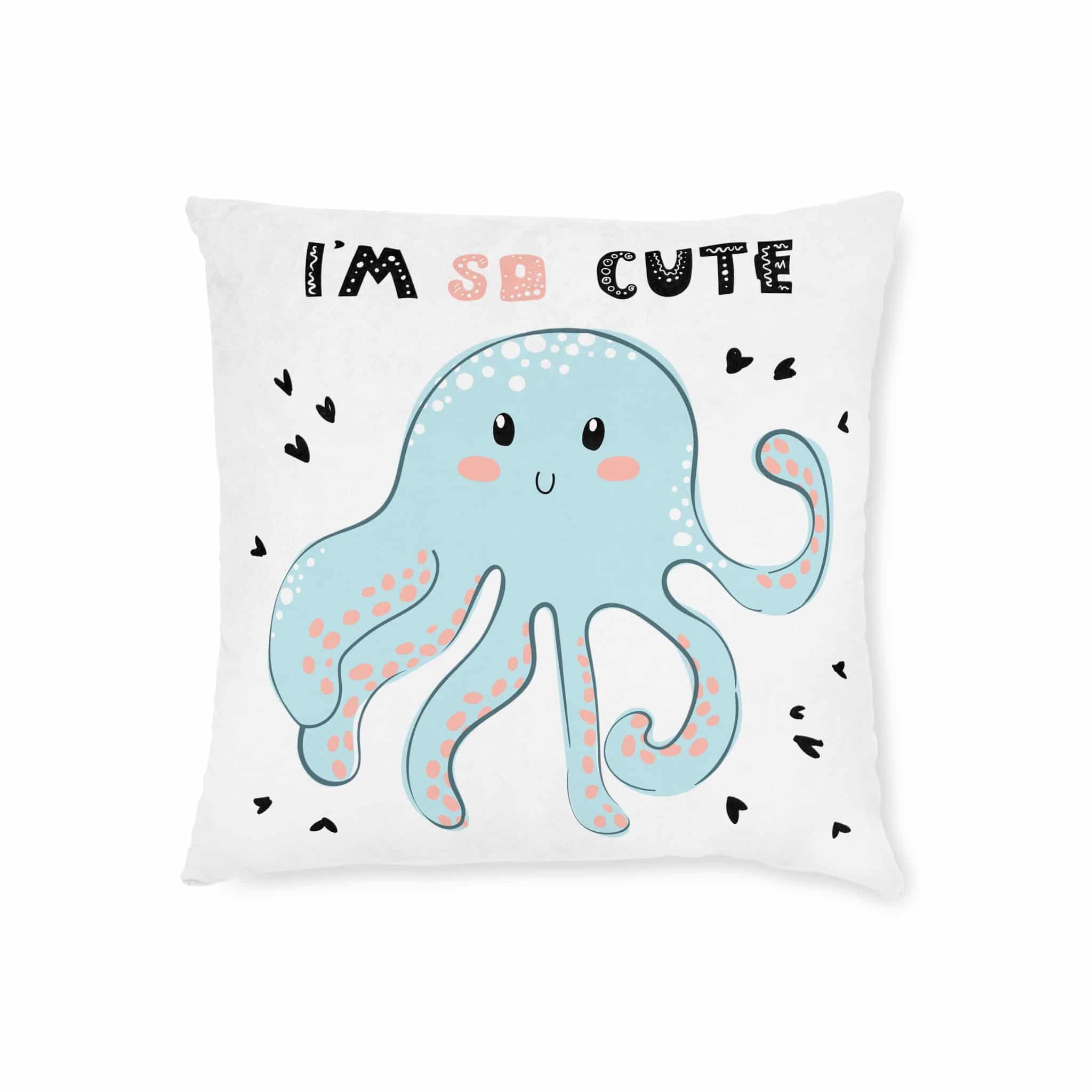 Iam So Cute Square Pillow Pink Back - Image 5