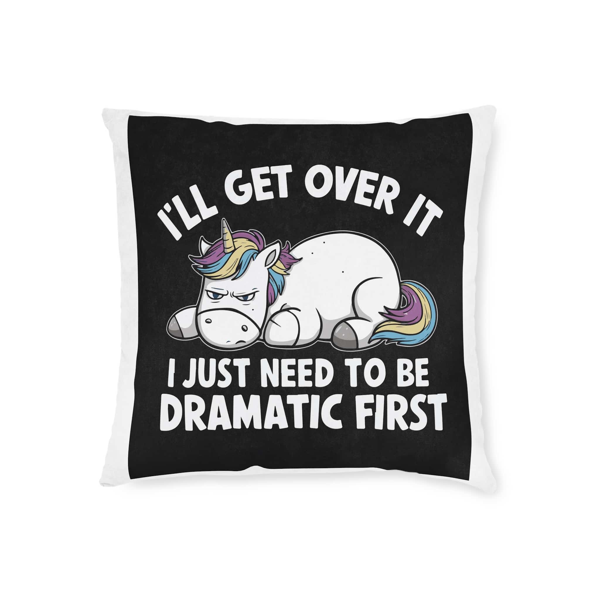 I Will Get Over It Square Pillow Pink Back - Image 5