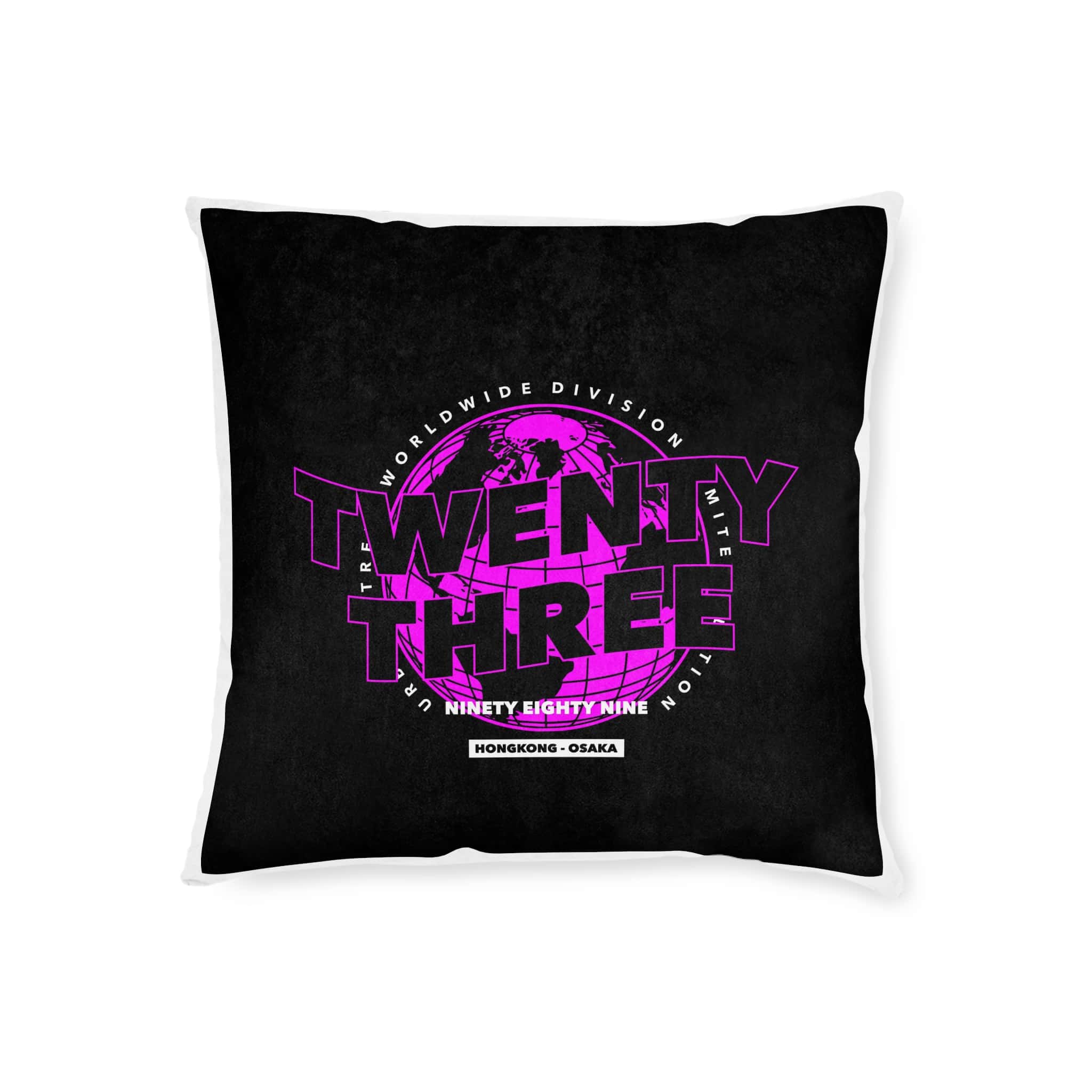 Twenty Three Hongkong Osaka Street Vintage Square Pillow Pink Back - Image 5