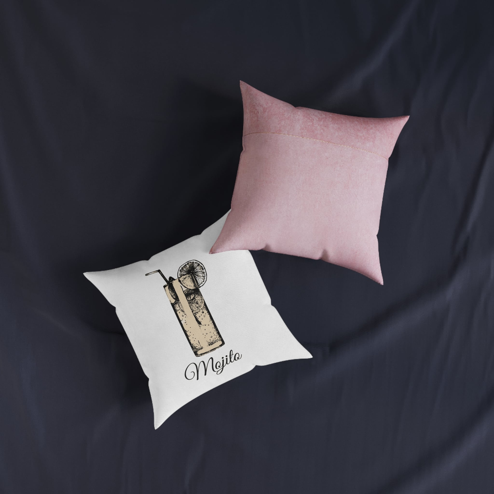 Mojito Copia Square Pillow Pink Back - Image 7