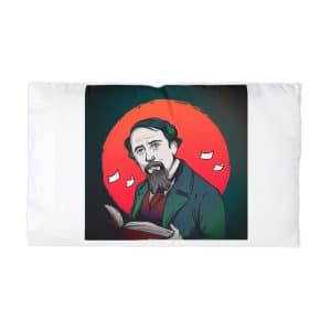 Hand Drawn Charles Dickens Illustration Microfiber Pillowcase