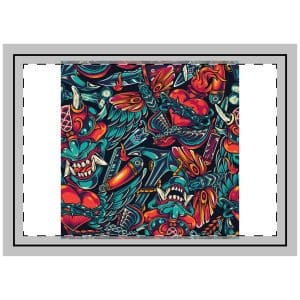 Vintage Tattoos Colorful Seamless Pattern Throw Pillow
