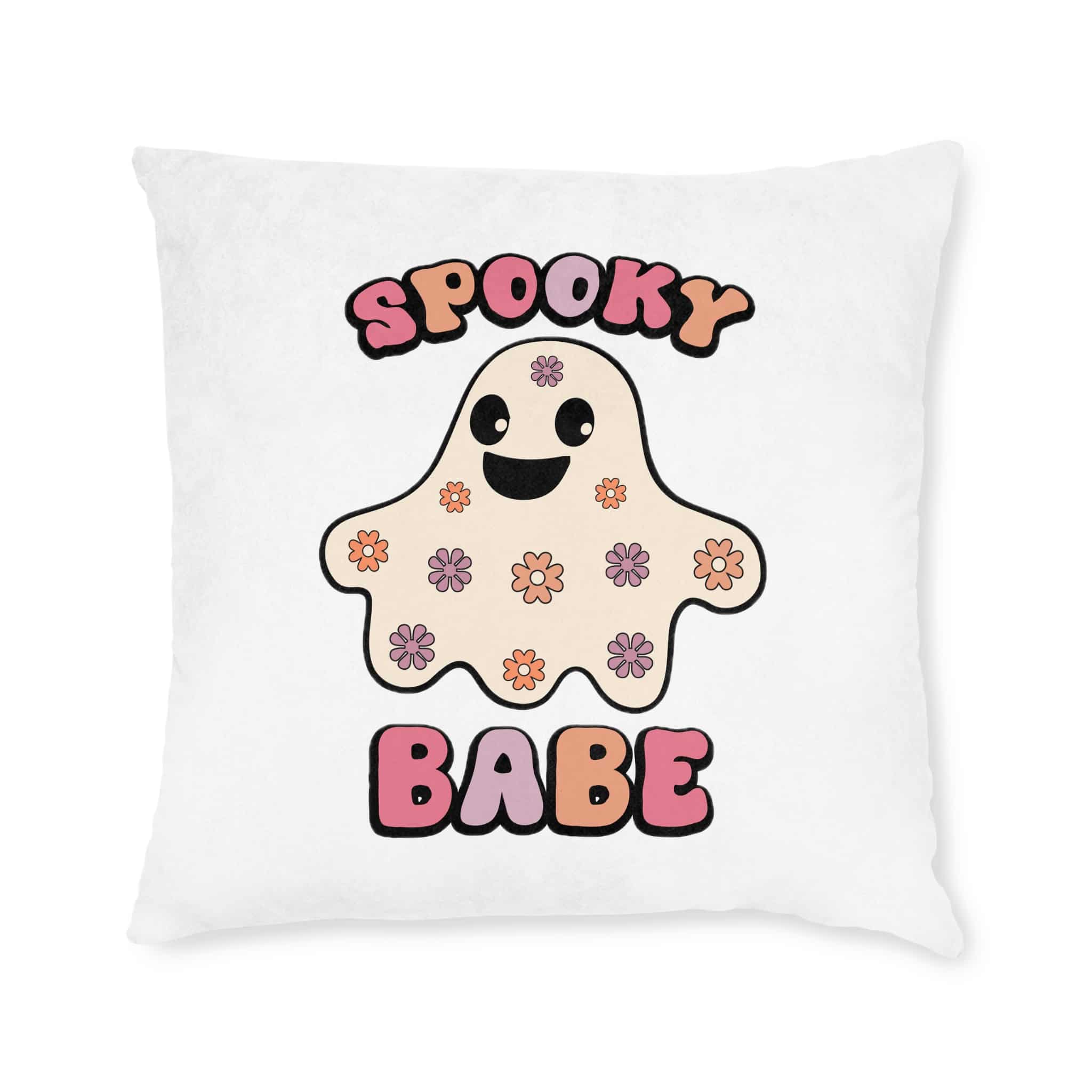 Spooky Babe Square Pillow Pink Back - Image 9