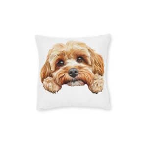 Dogs 4 Square Pillow Pink Back