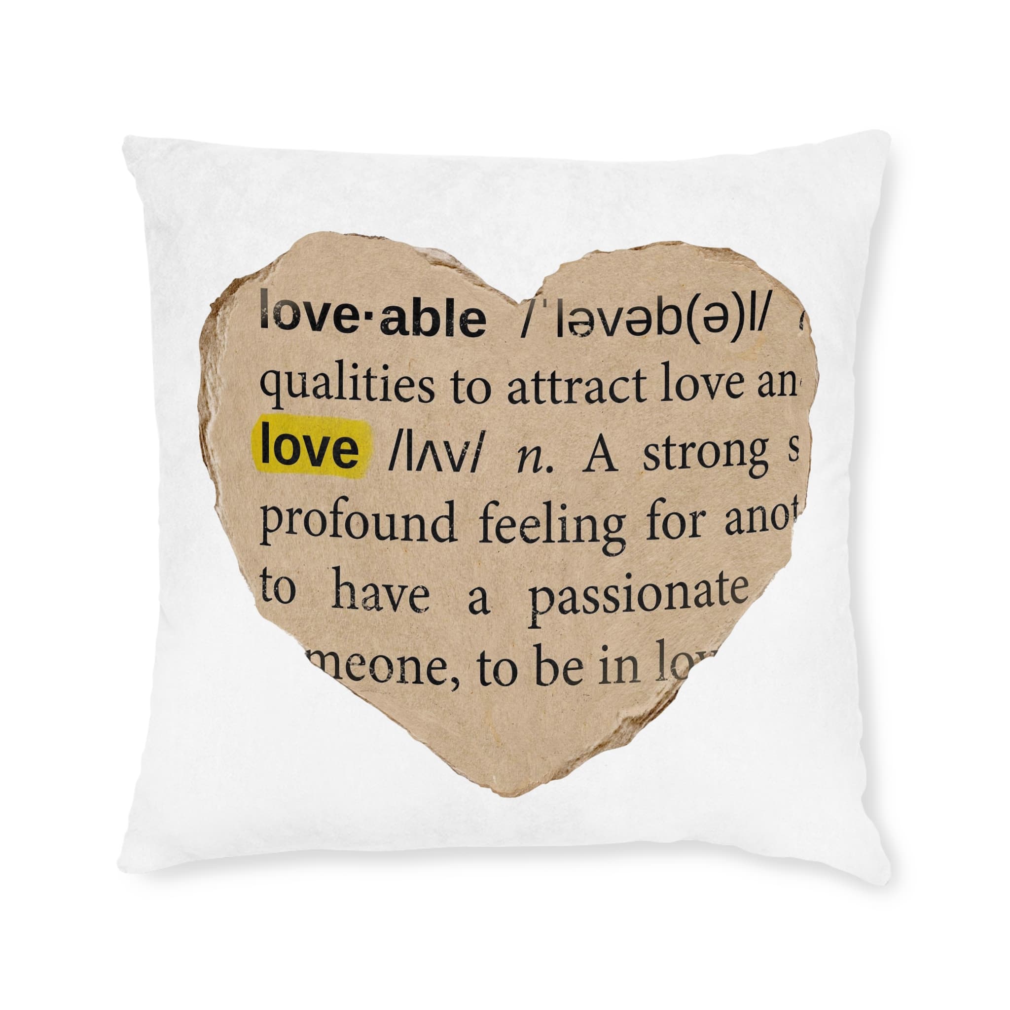 Love Definition Png Sticker Ripped Paper Ephemera Transparent Background Square Pillow Pink Back - Image 9