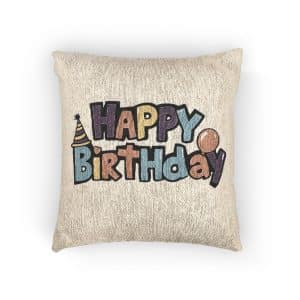 Happy Birthday V3 Woven Pillow
