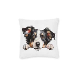 Dogs 6 Square Pillow Pink Back