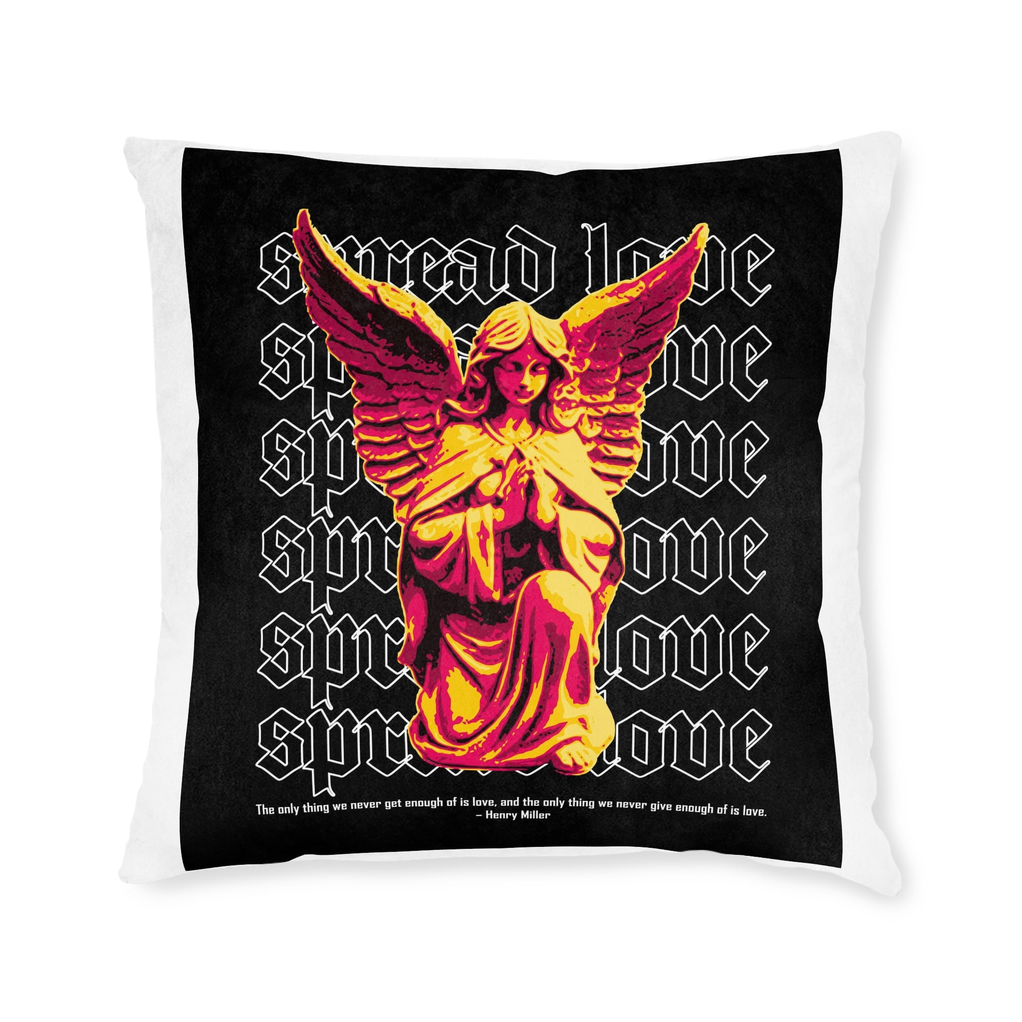 Streetwear Design Fake Romance Statue Style Square Pillow Pink Back - Image 9