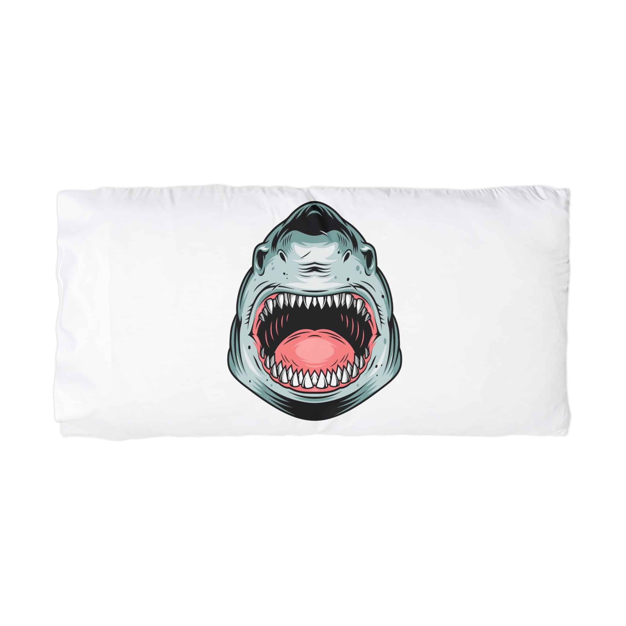Concepto Cabeza Tiburon Agresivo Colorido Microfiber Pillowcase - Image 3