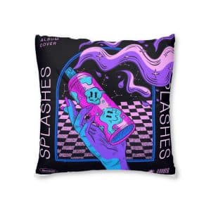 Hand Drawn Album Cover Template Tufted Floor Pillow Square