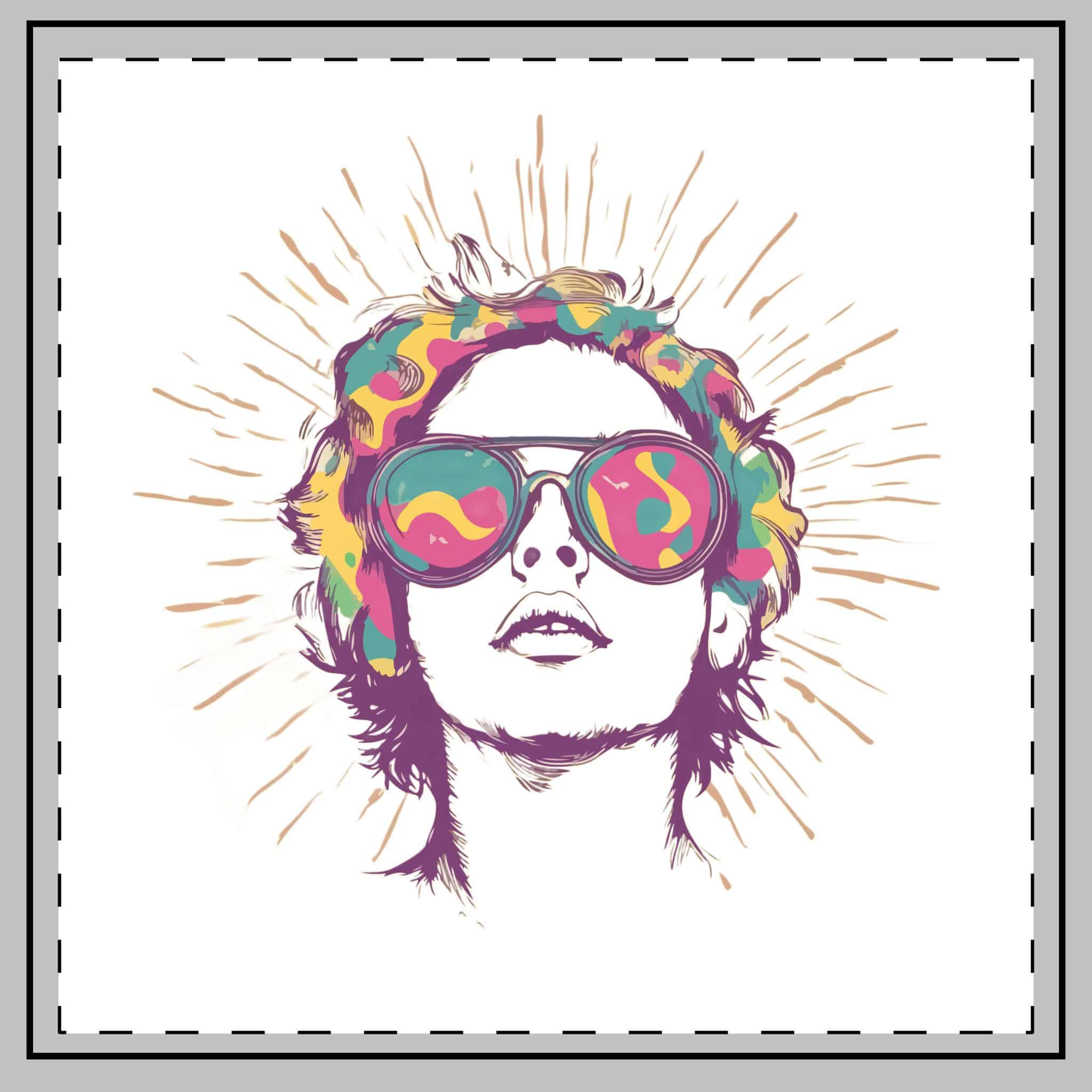 Hippies Design Beige Background Vector Illustration Throw Pillow - Image 2