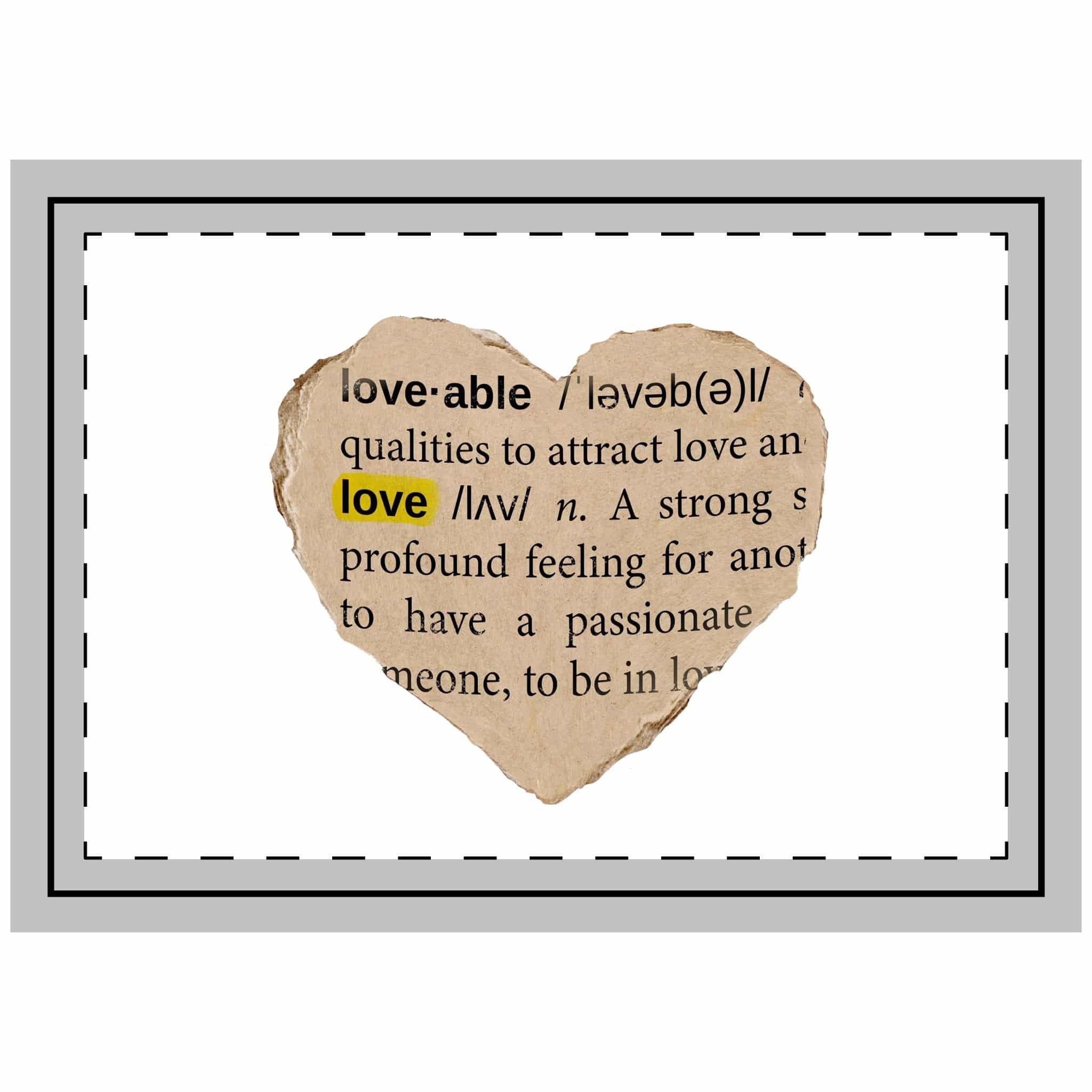 Love Definition Png Sticker Ripped Paper Ephemera Transparent Background Throw Pillow