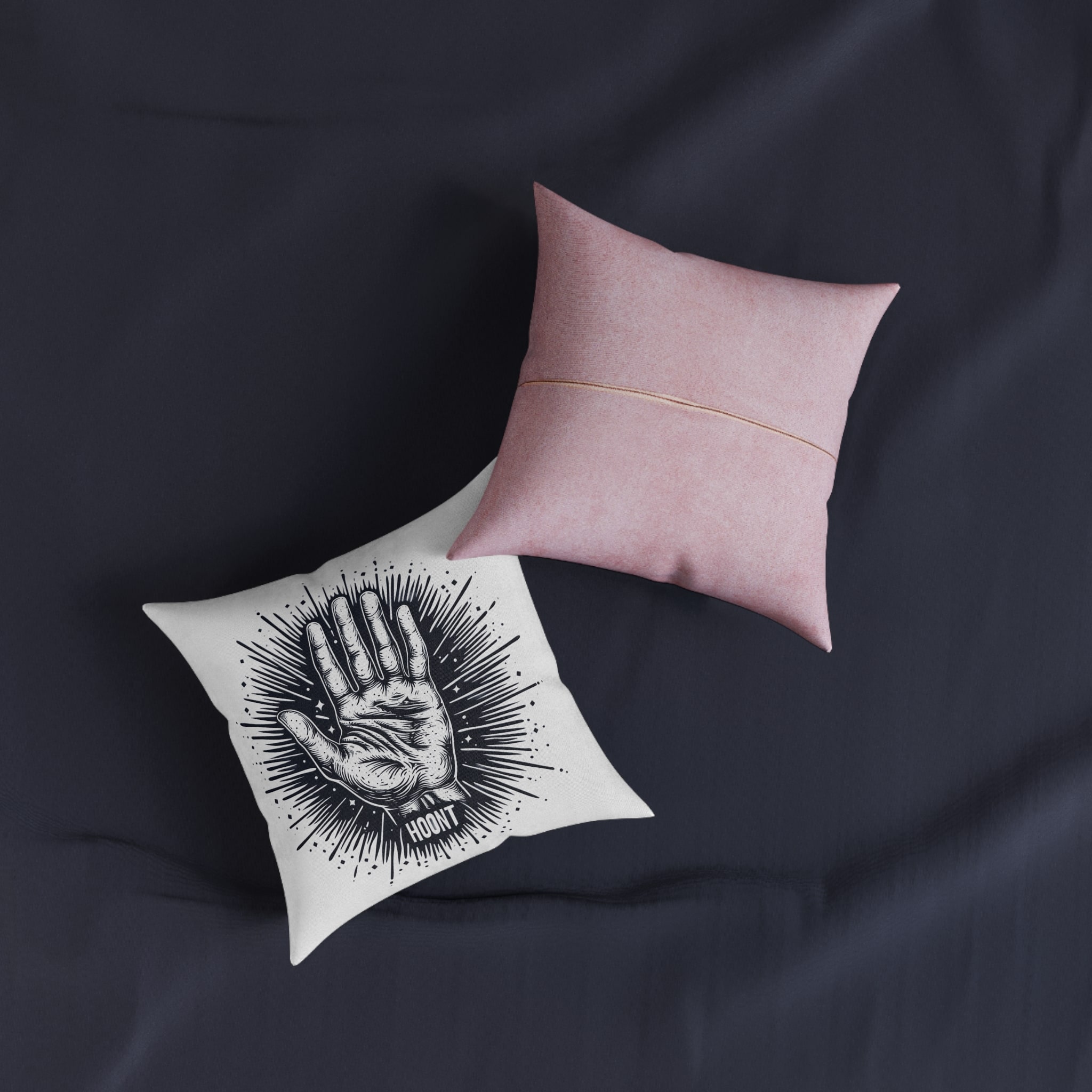 Hoont Square Pillow Pink Back - Image 3