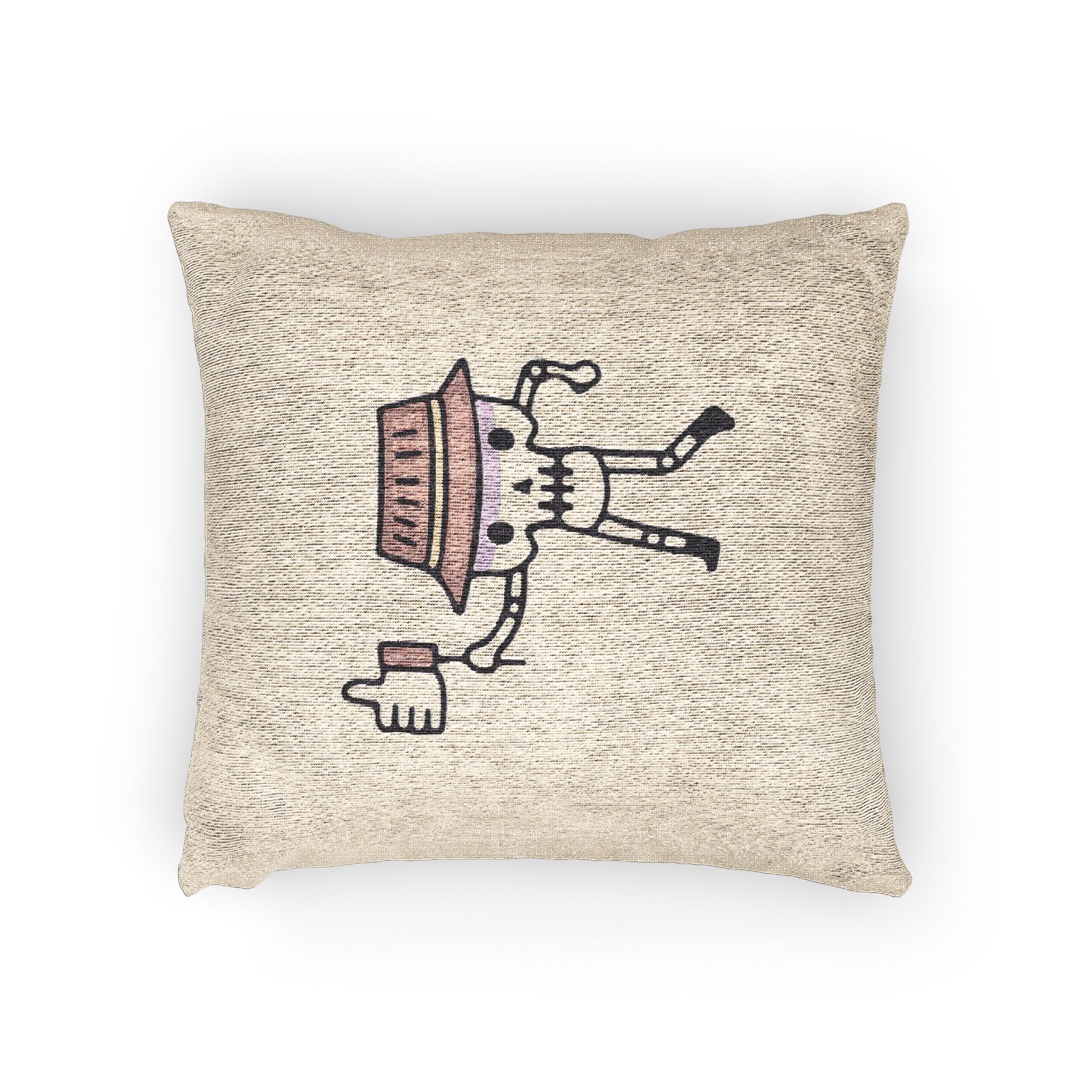 Cool Skull Wearing Bucket Hat Holding Like Button Illustration T Shirt Sticker Woven Pillow - Image 2
