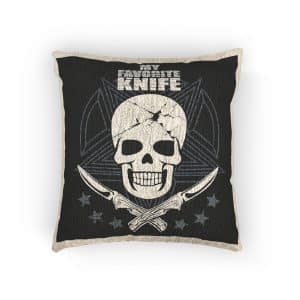 Skull Knife 07 Woven Pillow