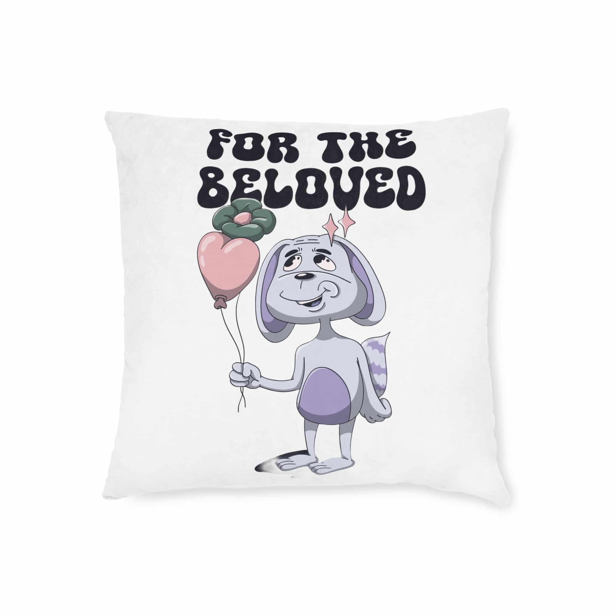 For the Beloved Square Pillow Pink Back - Image 5