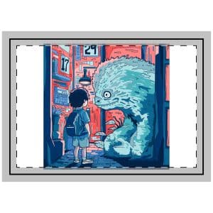 Boy Creature Friend Monster Aesthetic Emotion Illustration Throw Pillow