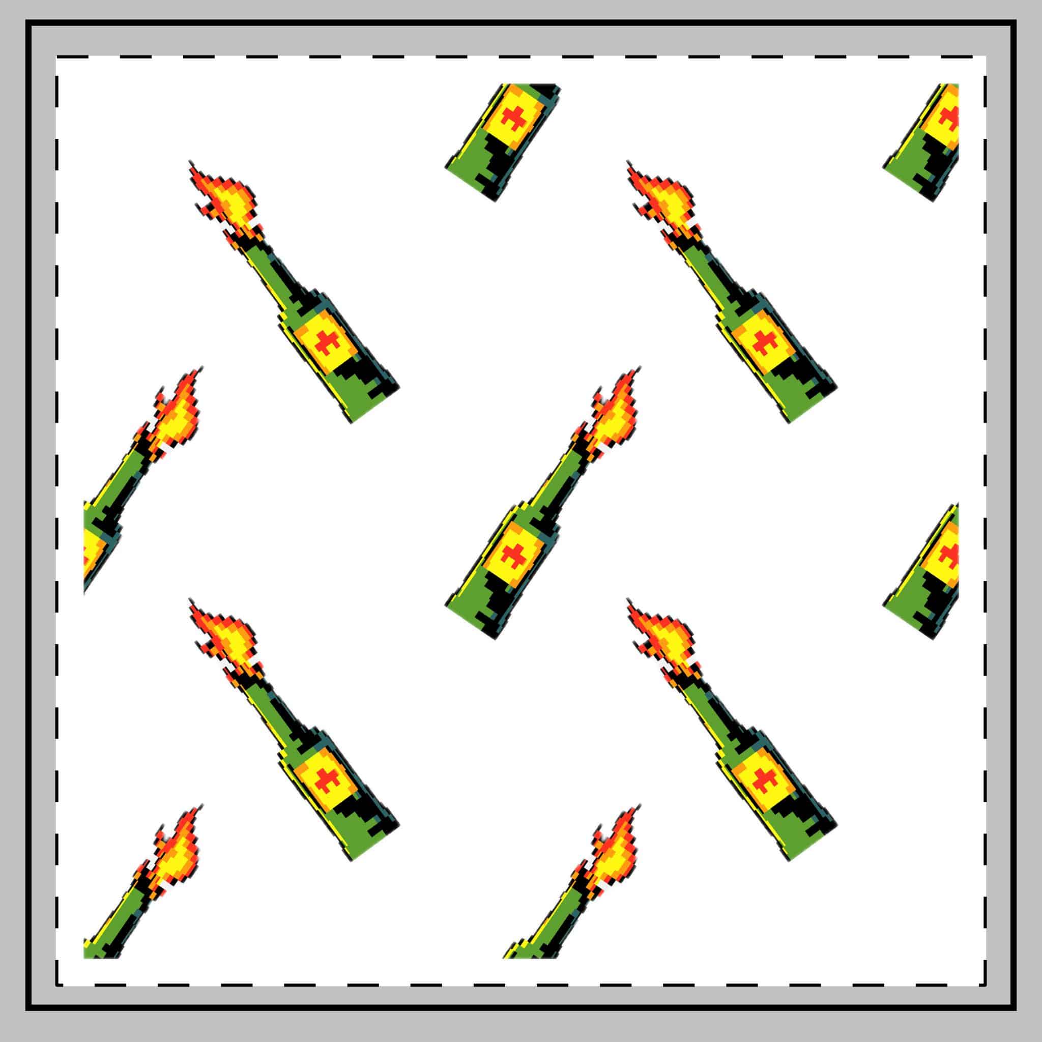 Molotov Cartoon Pixel Art Seamless Pattern Throw Pillow - Image 2