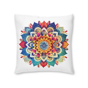 Colorful Mandala With Pattern Colors Tufted Floor Pillow Square