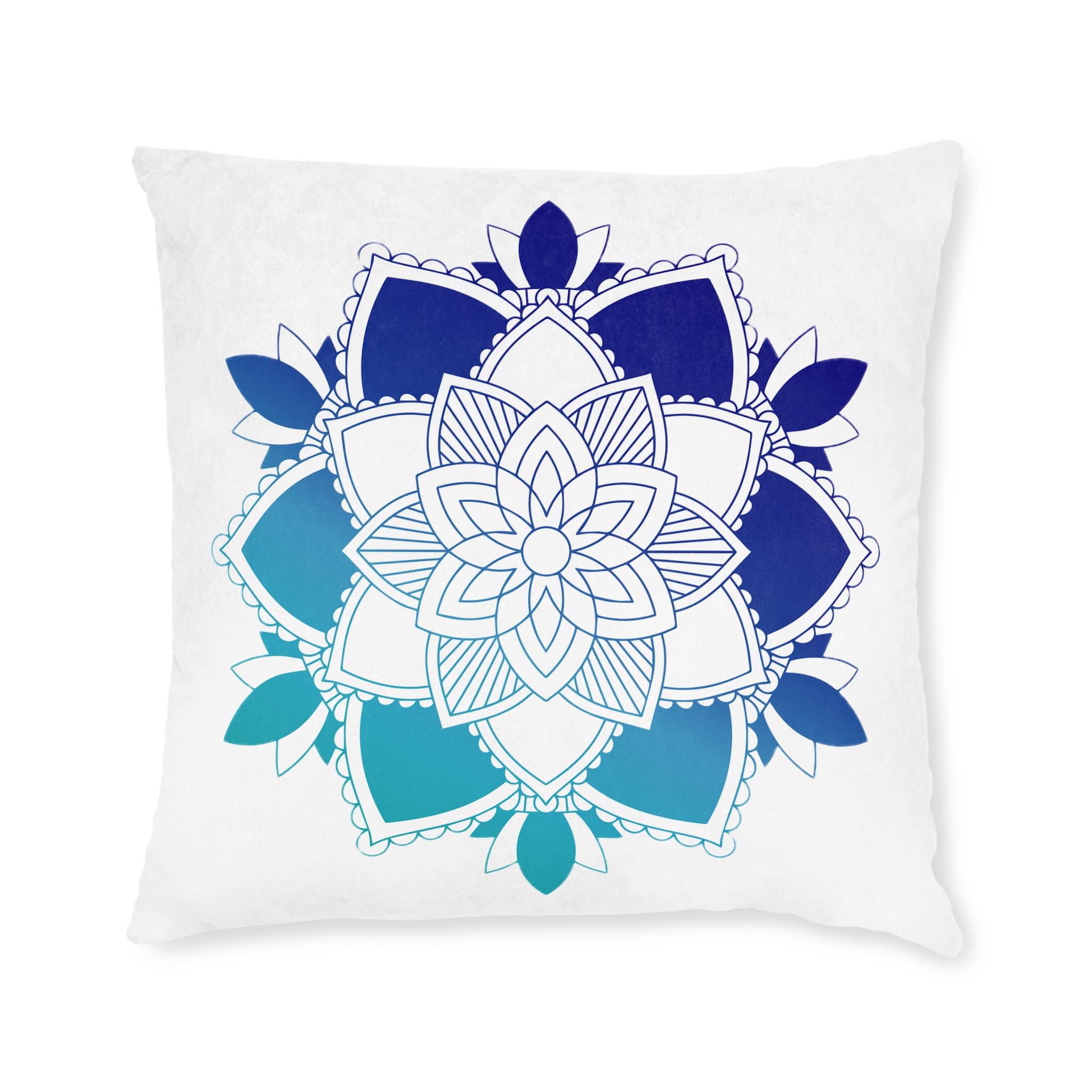 Mandala Pattern Square Pillow Pink Back - Image 9
