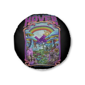 Magic Psychedelic With Text Illustration Tufted Floor Pillow Round