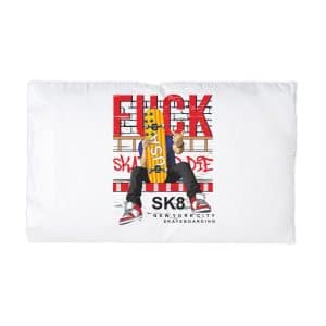 Fuck Skate Die With Skateboarder Illustration Microfiber Pillowcase