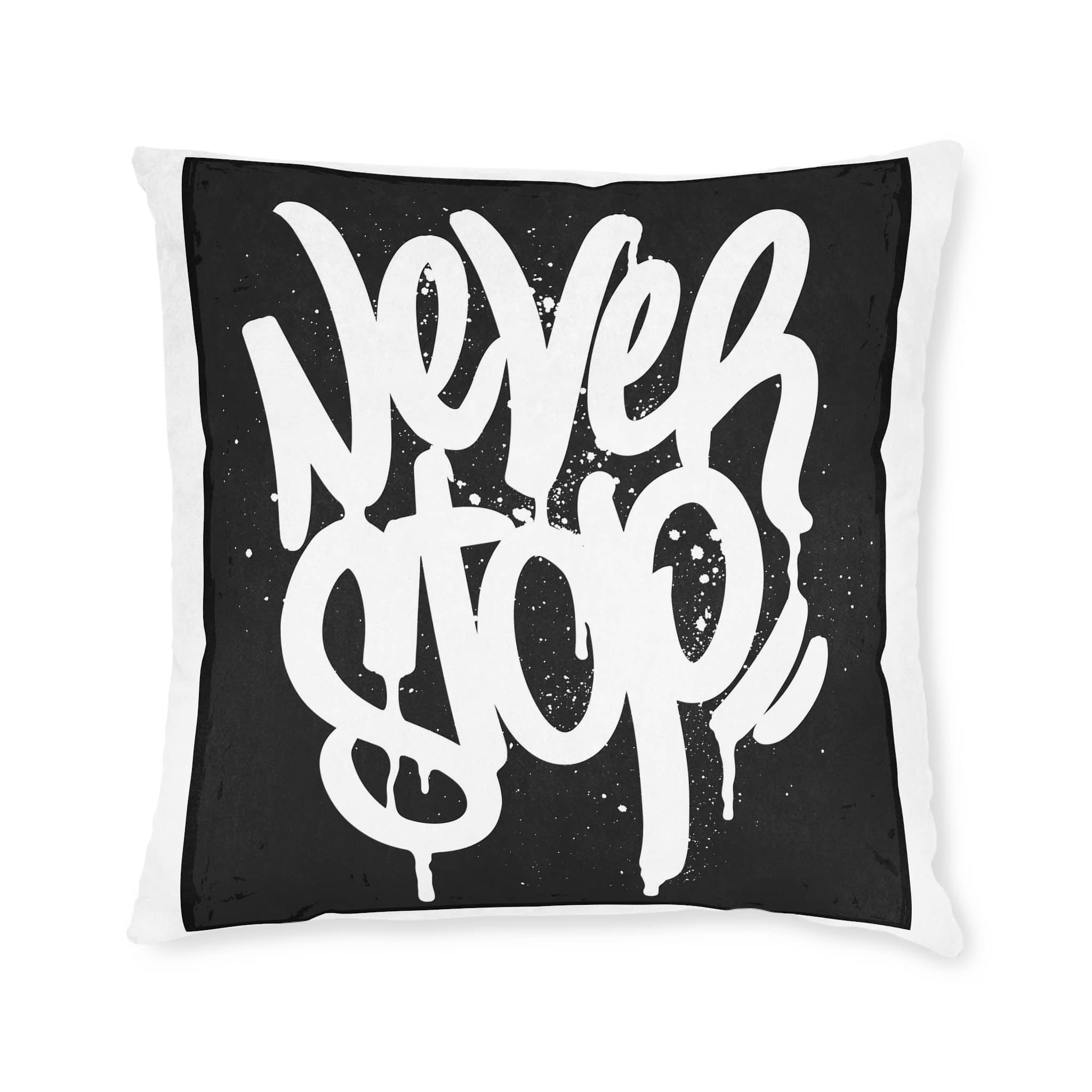 Never Stop Copia Square Pillow Pink Back - Image 9