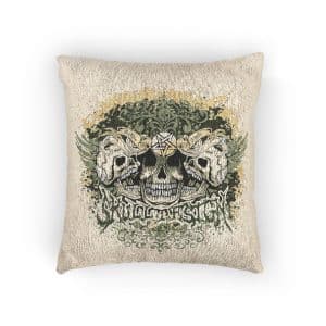 Gothic Sign With Skull Wings Grunge Vintage Design T Shirts Woven Pillow