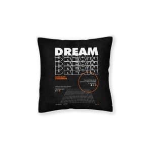 Dream Brooklyn Streetwear Sinple Vintage Square Pillow Pink Back