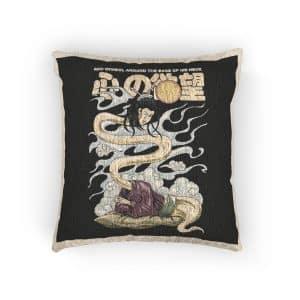Nukekubi Japanese Ghost Characters With Text Illustration Woven Pillow