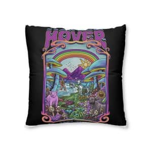 Magic Psychedelic With Text Illustration Tufted Floor Pillow Square